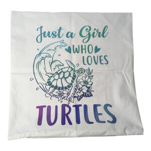 Super cute Just a girl who loves turtles pillowcases 2 pk Home Decor Bedroom